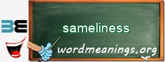 WordMeaning blackboard for sameliness